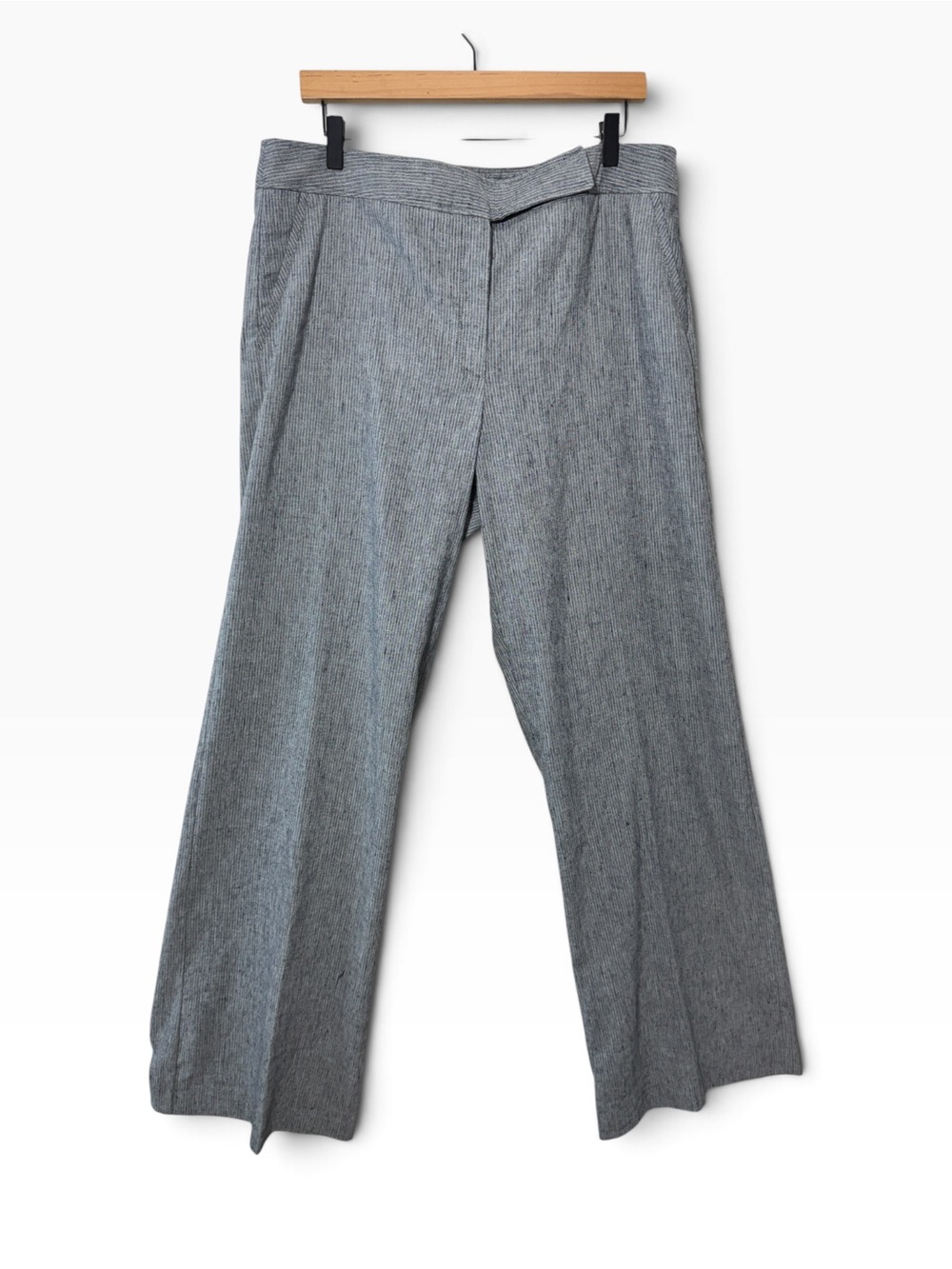 Long Tall Sally Grey Linen Wide Leg Pants Size 14
